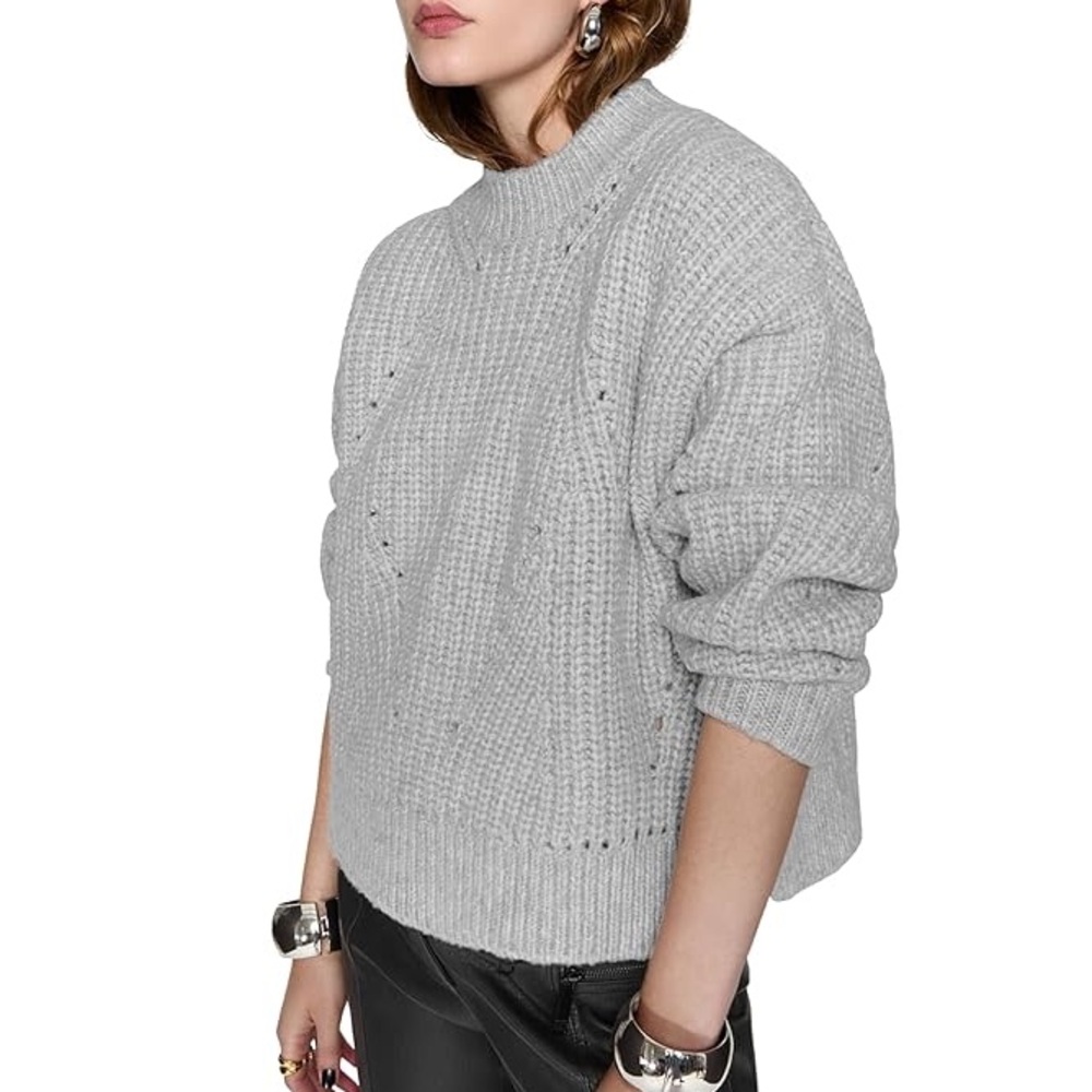 Rebecca Minkoff NWT Oversized Wool-Blend Knit Brooks Split Hem Sweater